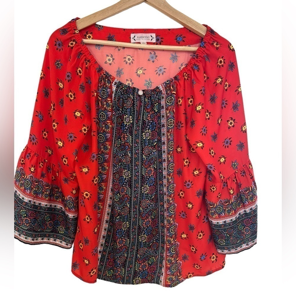 Nanette Lepore Off Shoulder Floral Blouse